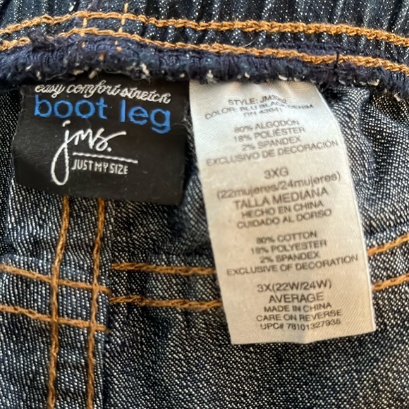 Just My Size Bootcut Jeans - Size 3X - Picture 3 of 3